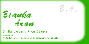 bianka aron business card