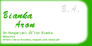 bianka aron business card